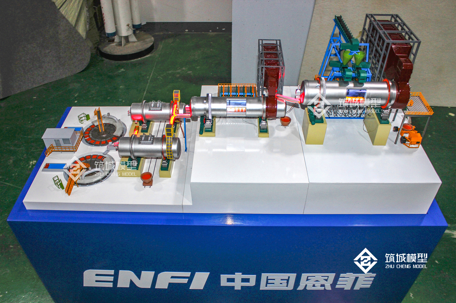 中国恩菲炼铜生产工艺流程沙盘整体效果