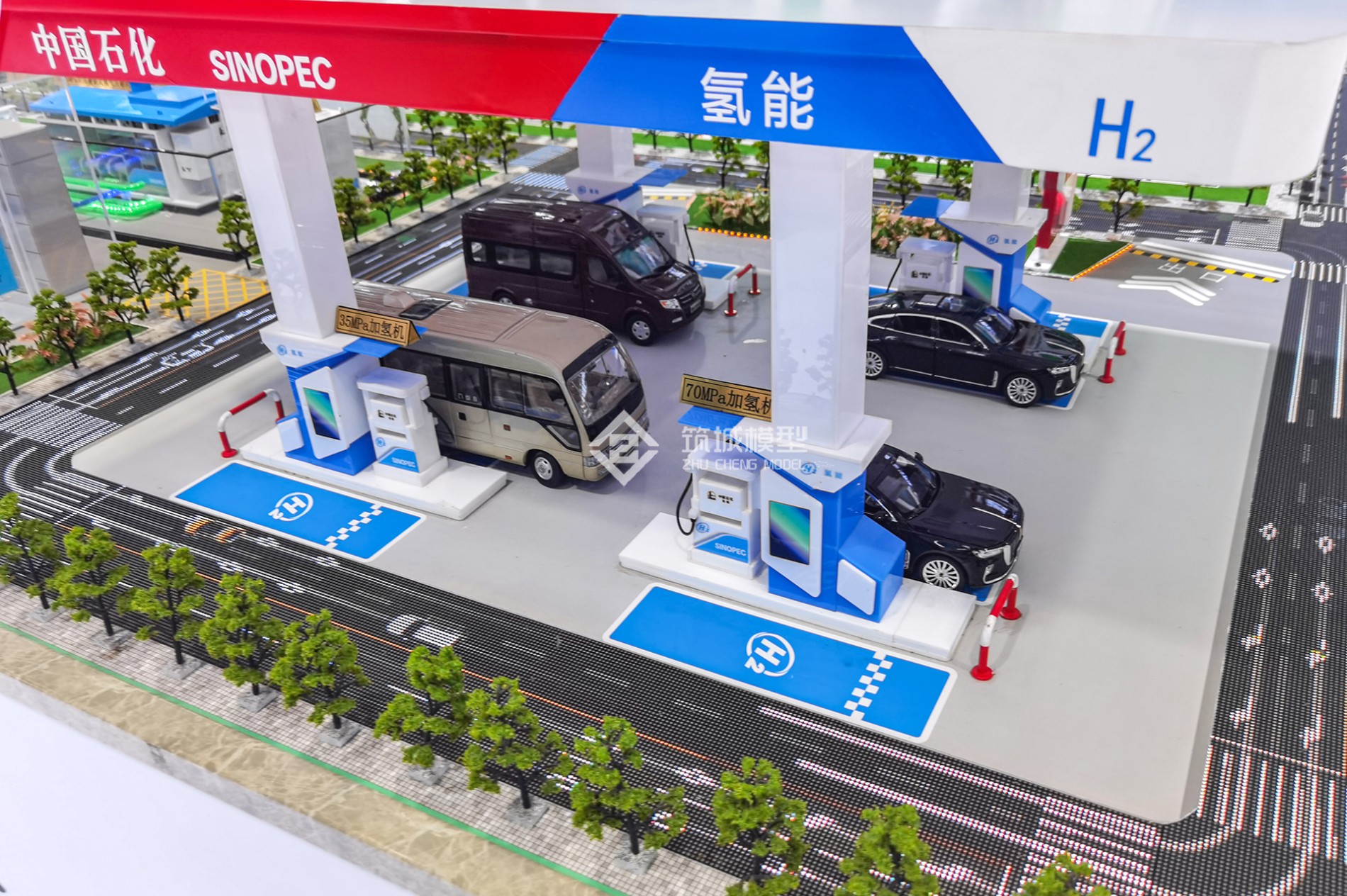 北京筑城世纪-中国石化氢能模型加氢站细节